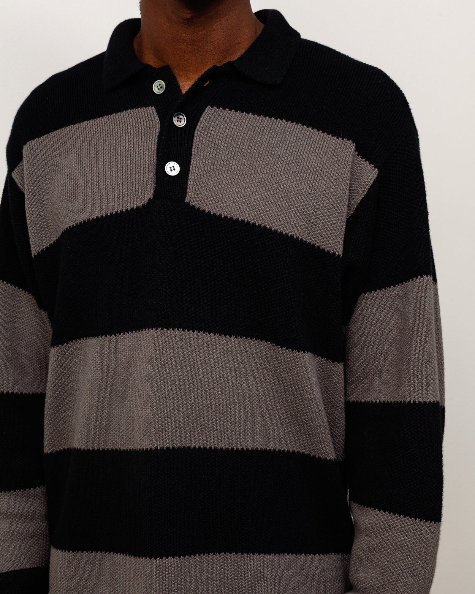 Alternative view of PIQUE KNIT STRIPE RUGBY